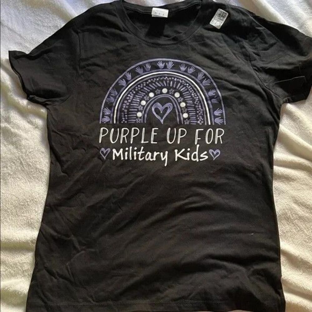 Military Kids Purple Up For Awareness Shirt (Ladies M)